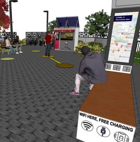 Kiosk for Virtual Reality Job Training, Free WiFi and Free Charging area